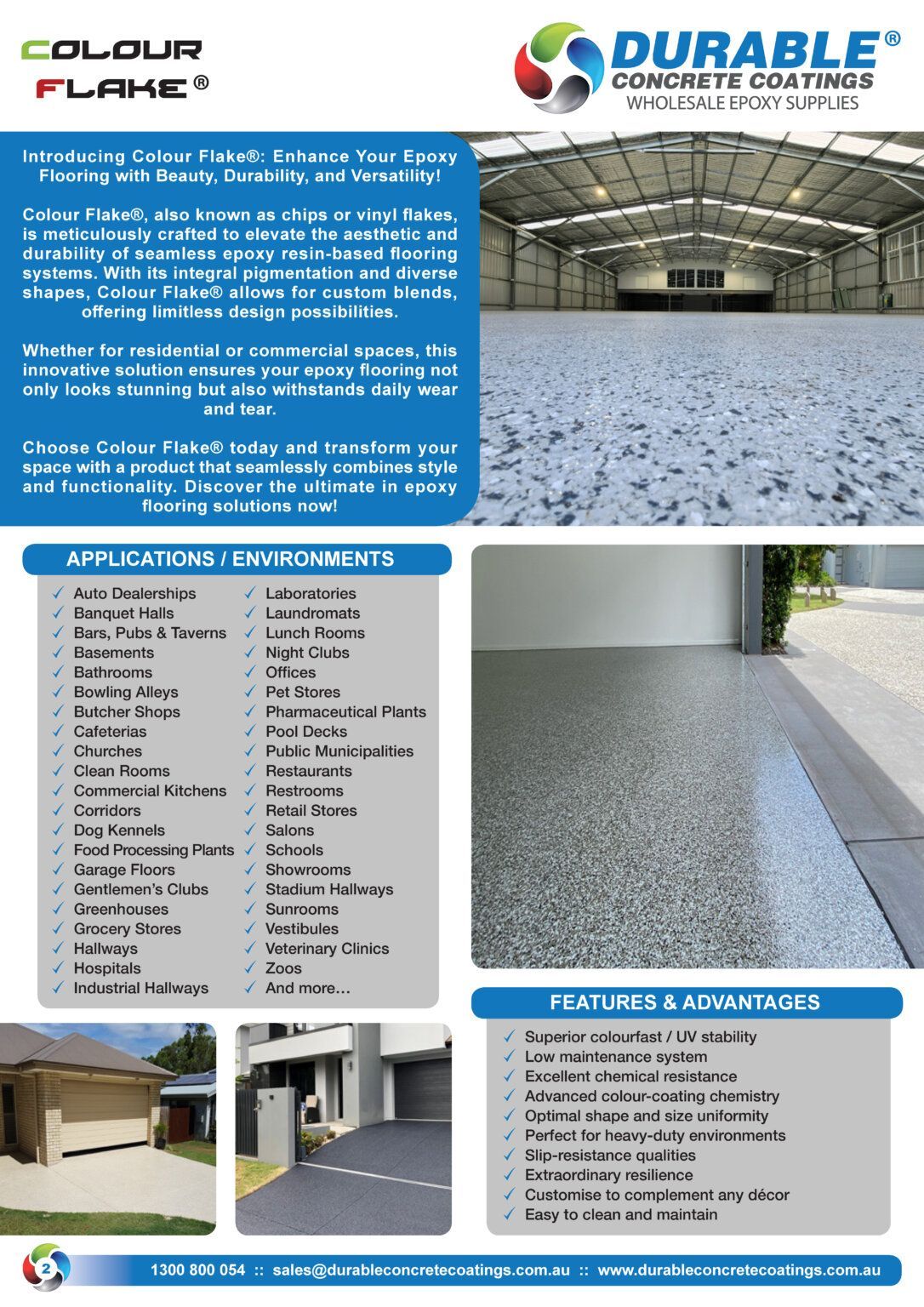 Melbourne Concrete Sealing - DCC Colour Flake Epoxy Flooring System Brochure Cover