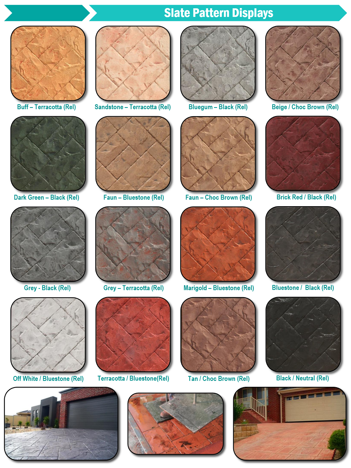 There are many different types of stamped concrete.