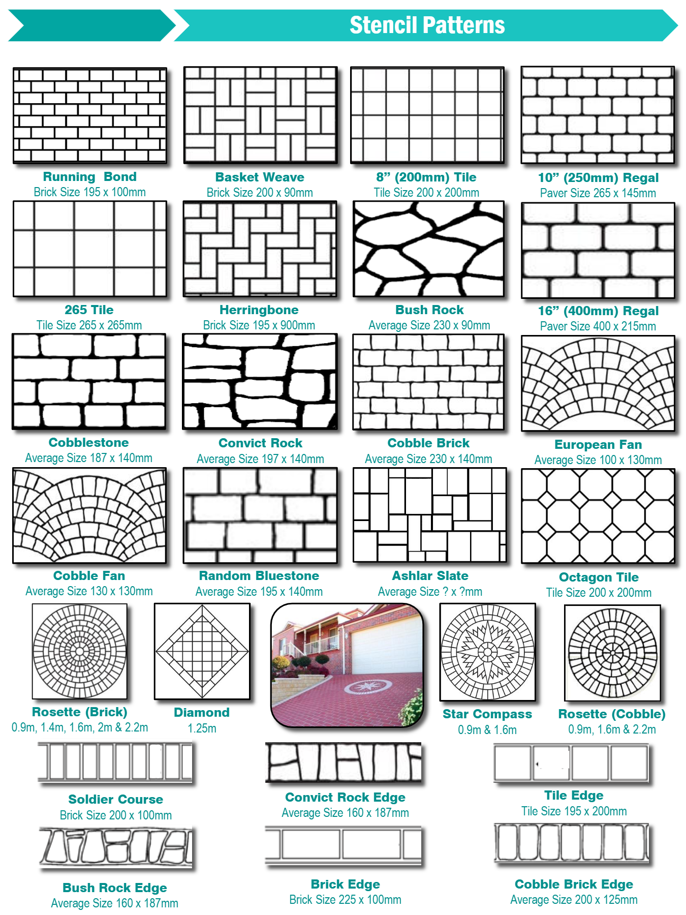 There are many different types of brick patterns on this page.