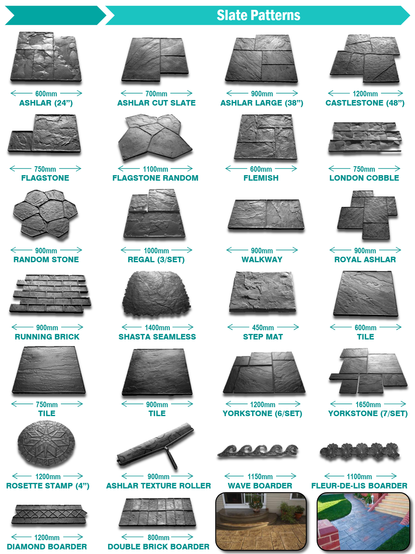 There are many different types of concrete patterns.