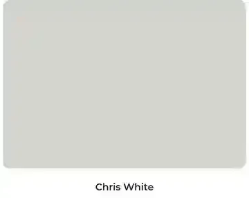 A picture of a chris white paint swatch.
