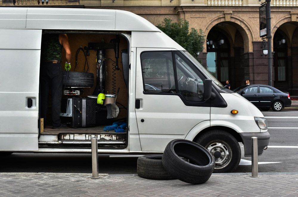 Van With Wheels On The Floor — Ballina Tyrepro in Ballina, NSW