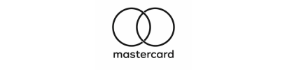 Mastercard logo with two overlapping circles and wordmark beneath