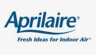 Aprilaire logo with blue text and tagline “Fresh Ideas for Indoor Air”