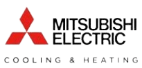 Mitsubishi Electric logo with red triangular emblem and “Cooling & Heating” text