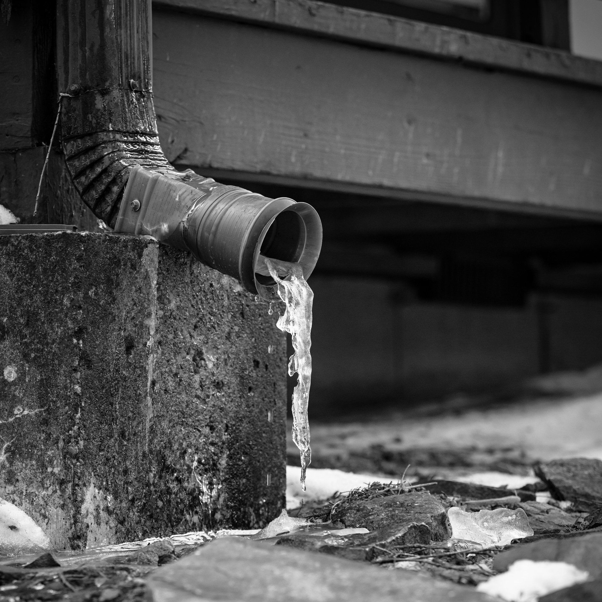 water pouring from the pipe