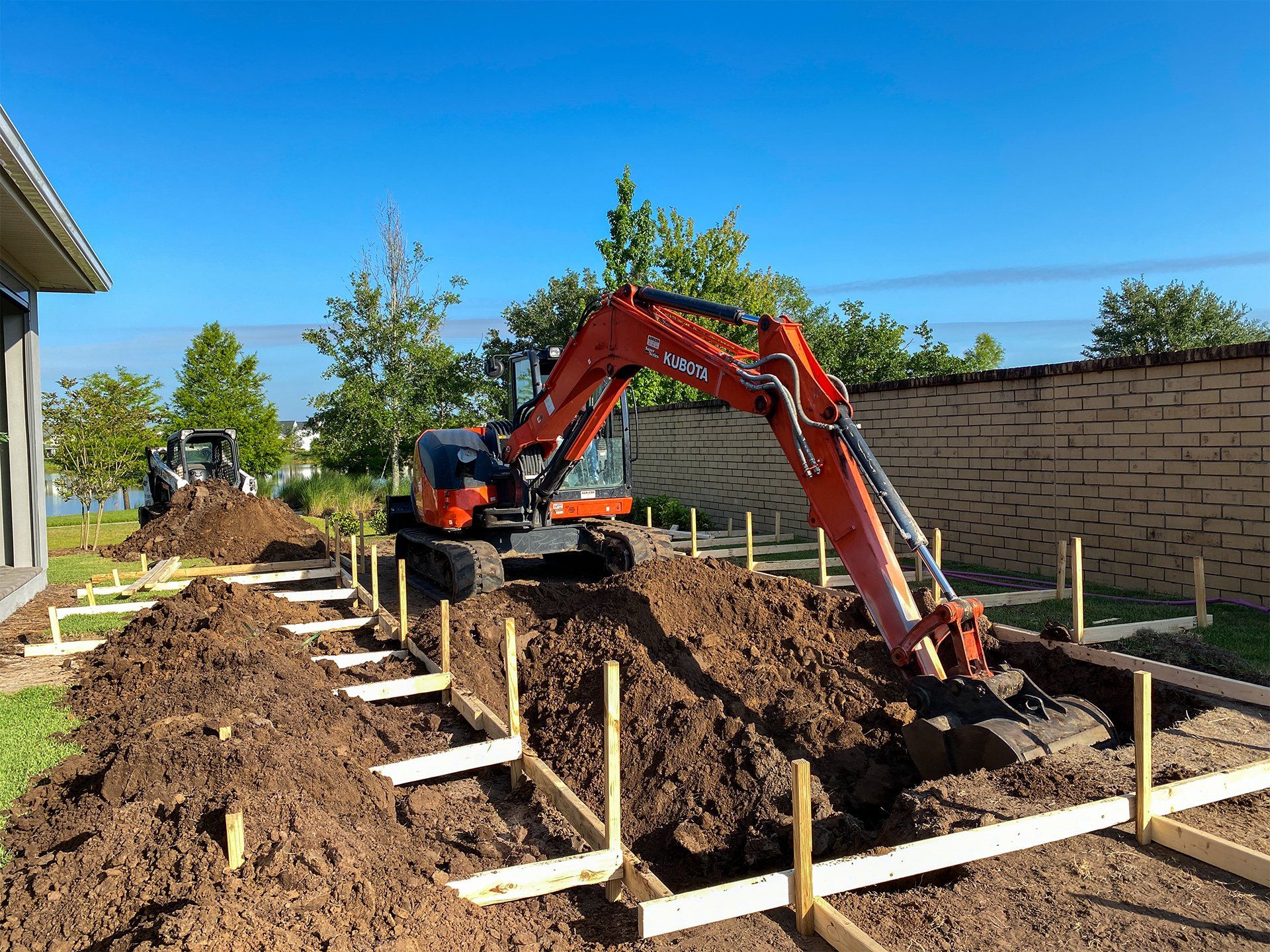 orange excavator