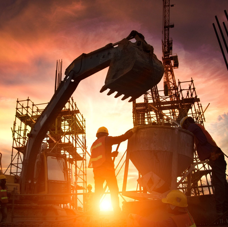construction site with equipments