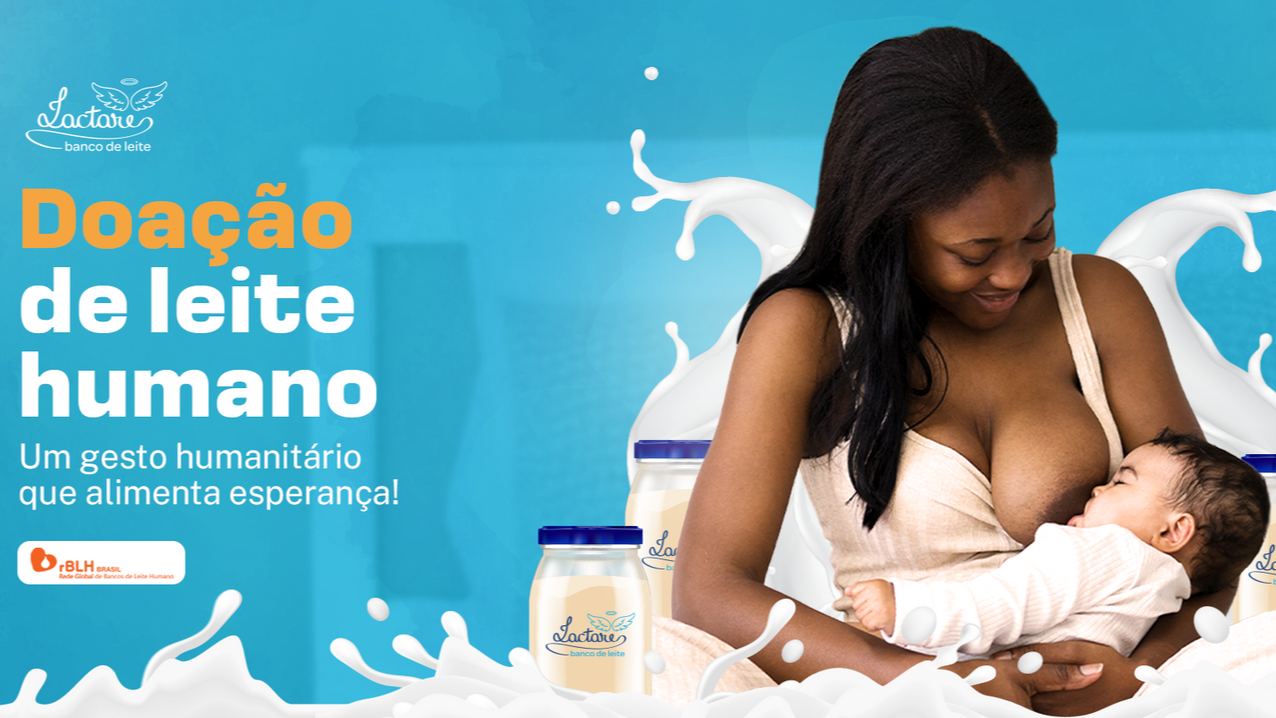 Banner Doação de Leite Humano - um gesto humanitário que alimenta esperança