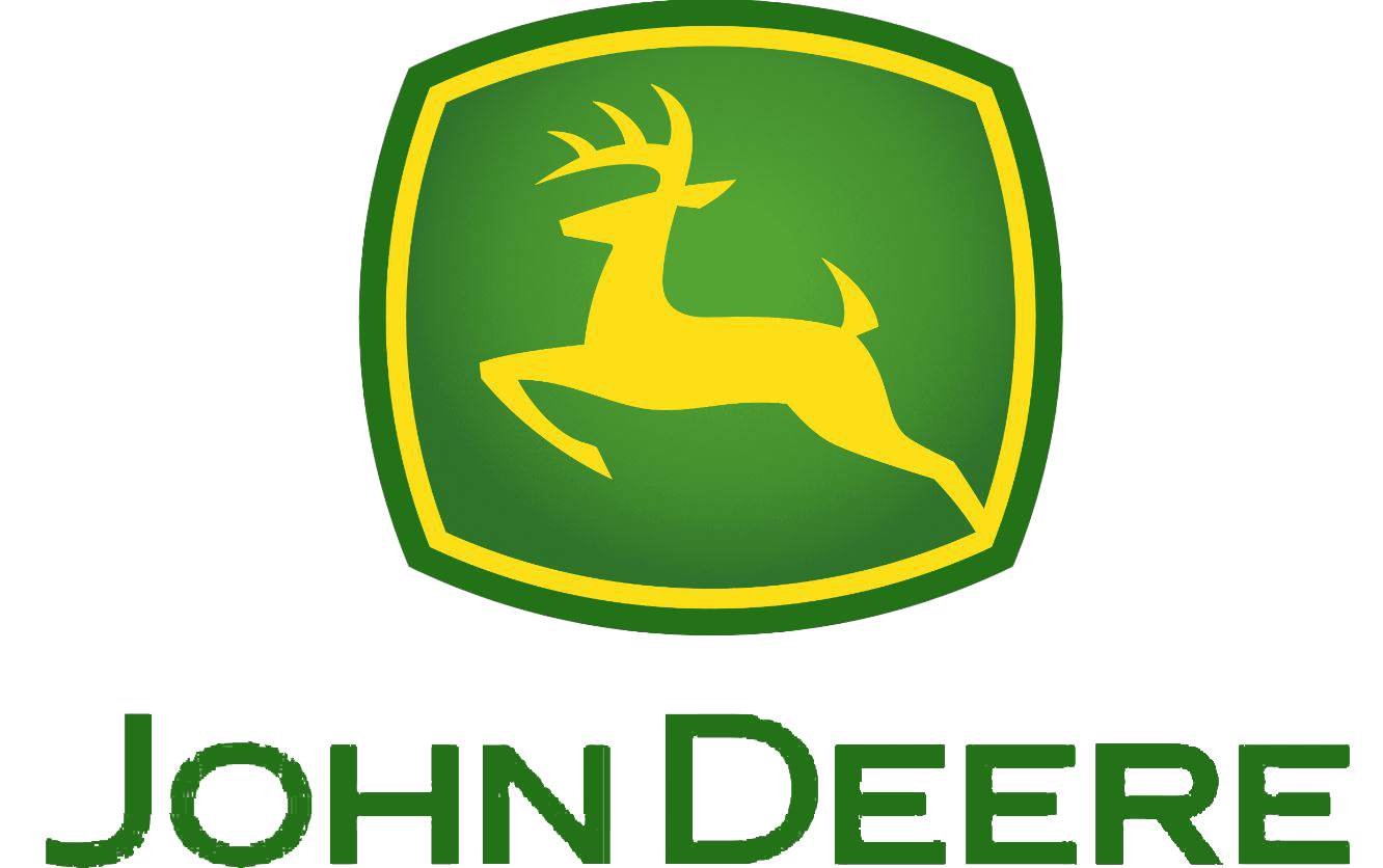 A john deere logo with a deer on it
