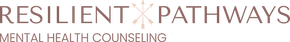 Resilient Pathways Mental Health Counseling logo in muted pink and gray text on a white background