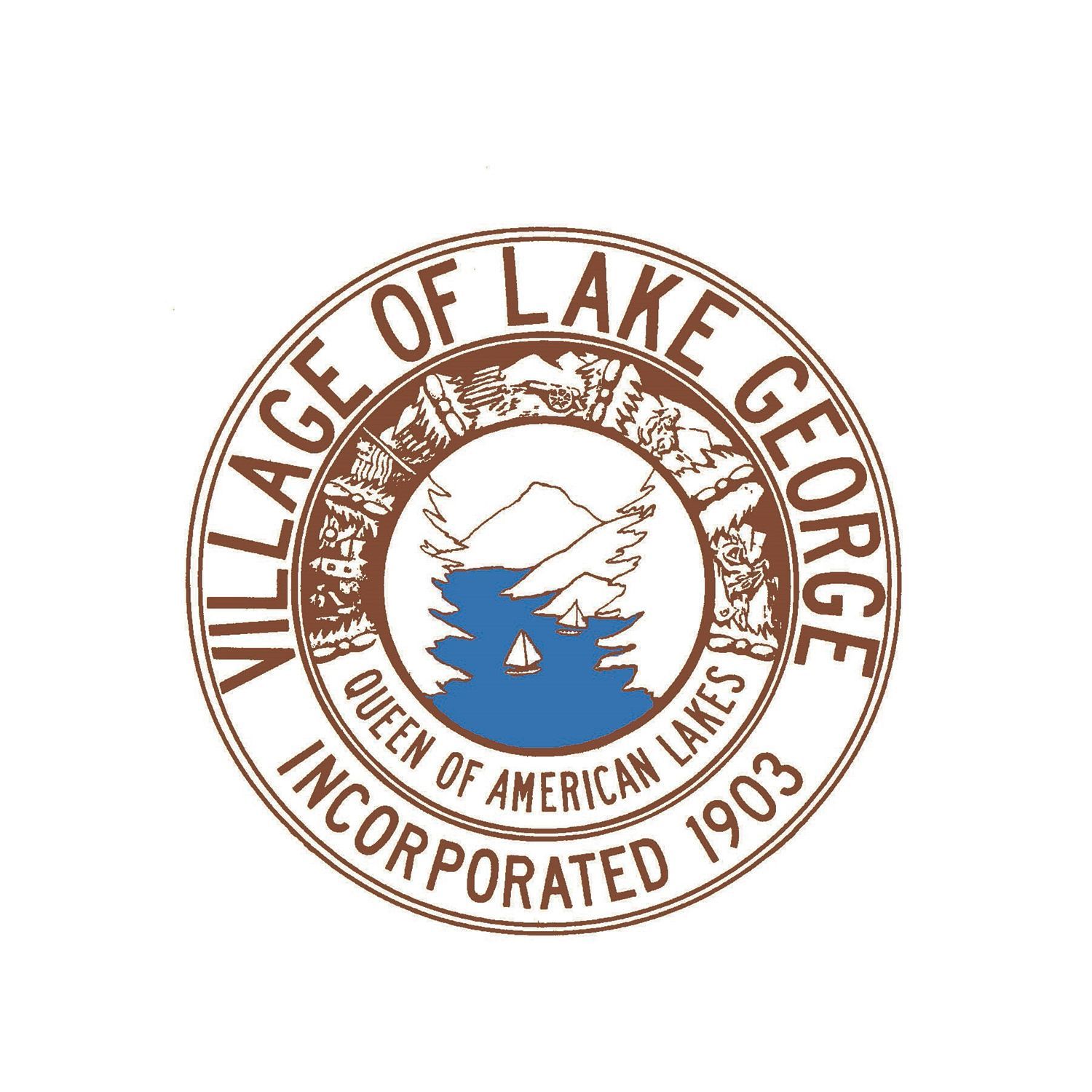 The logo for village of lake george incorporated 1903
