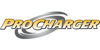the procharger logo is on a white background .