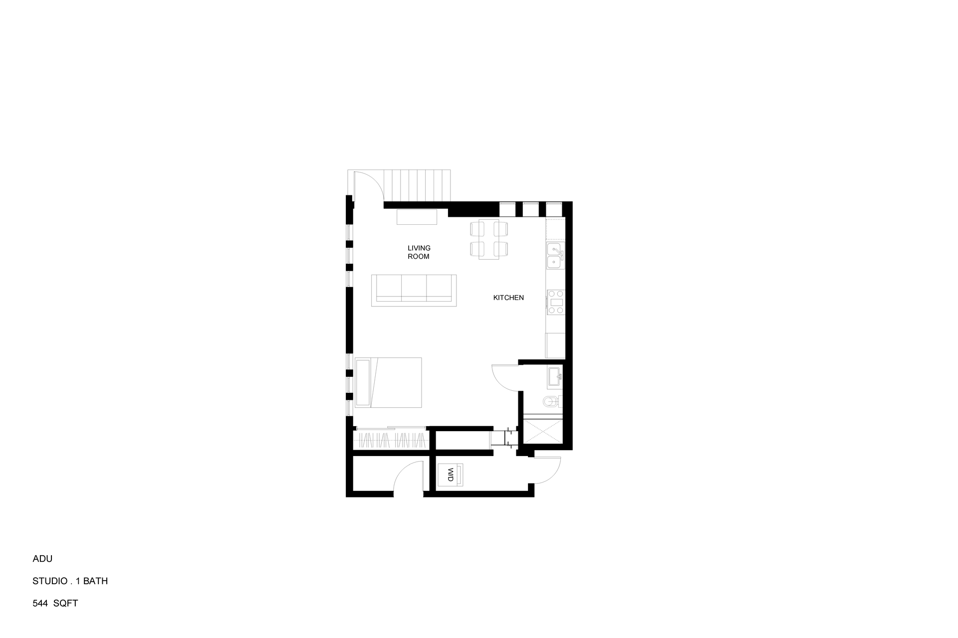 Floor Plan: ADU Studio 1 bath