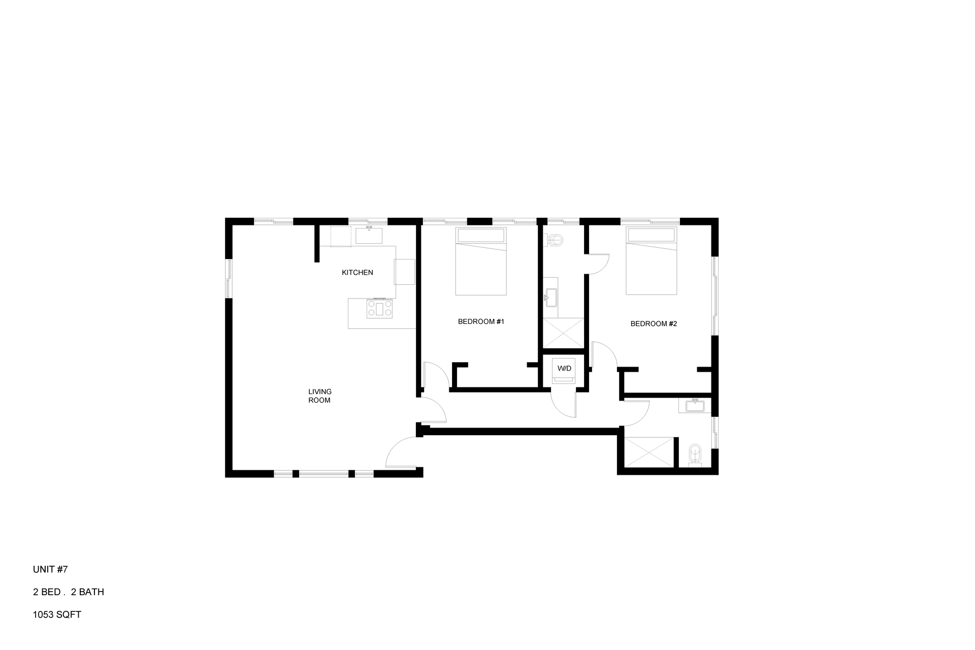 Floor Plan: Unit 7 2 bed 2 bath