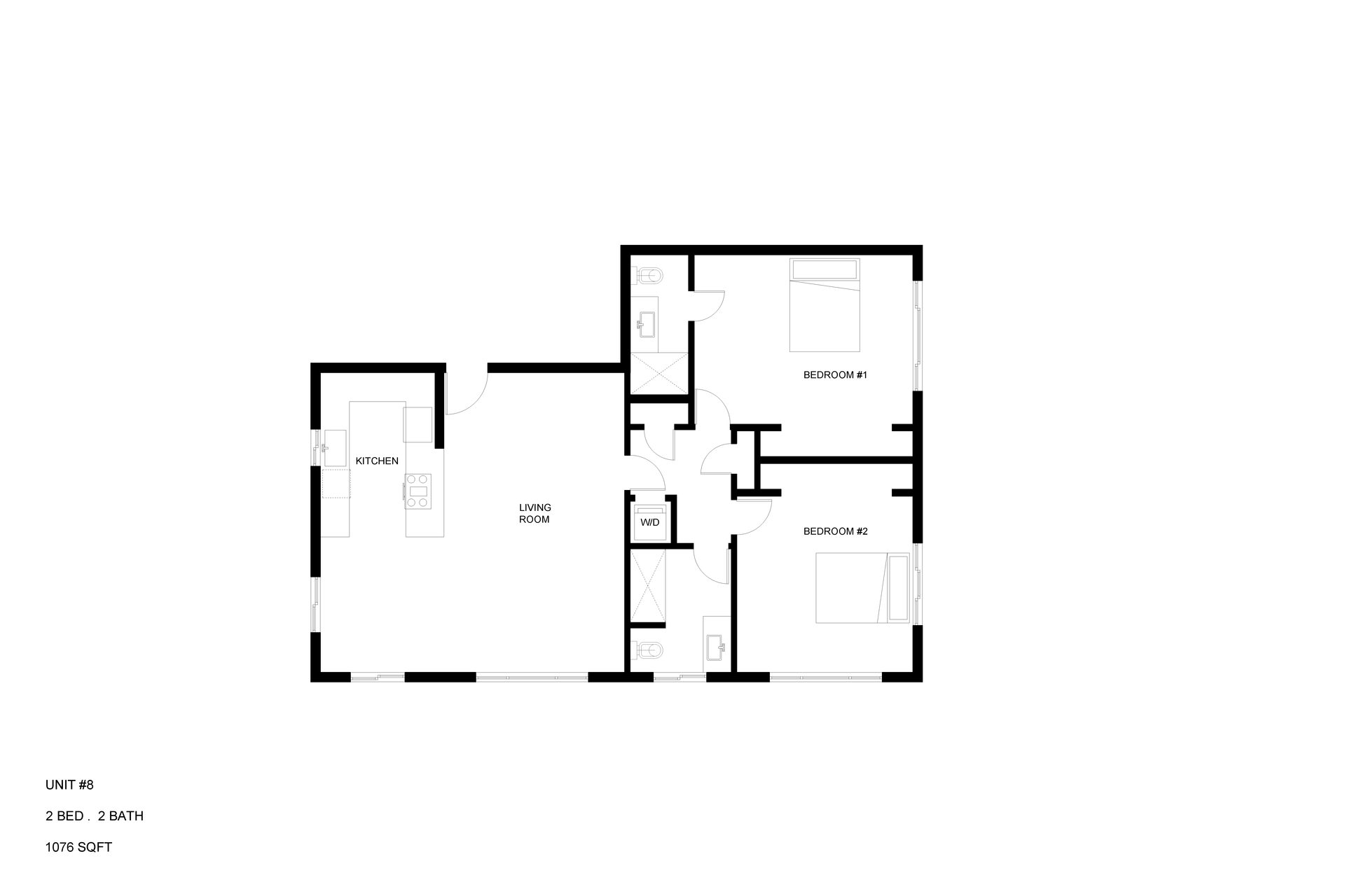 Floor Plan: Unit 8 2 bed 2 bath