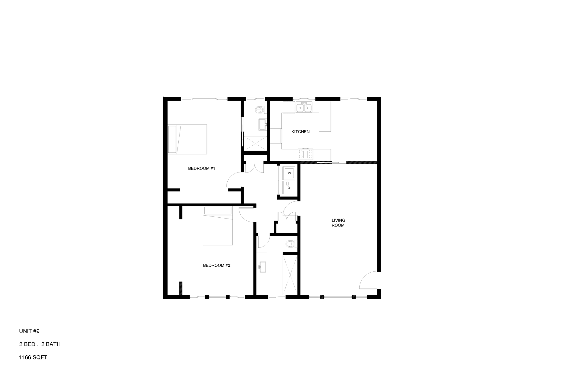 Floor Plan: Unit 9 2 bed 2 bath
