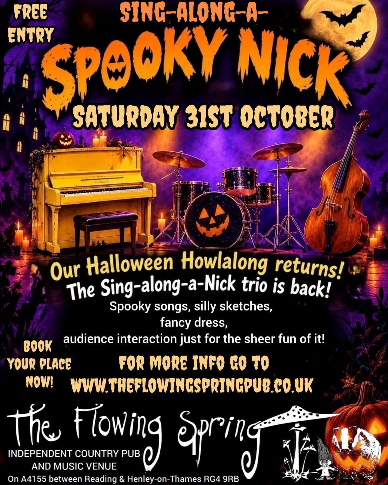 Sing-along-a-Spooky Nick  at The Flowing Spring, Saturday 31 October 2026