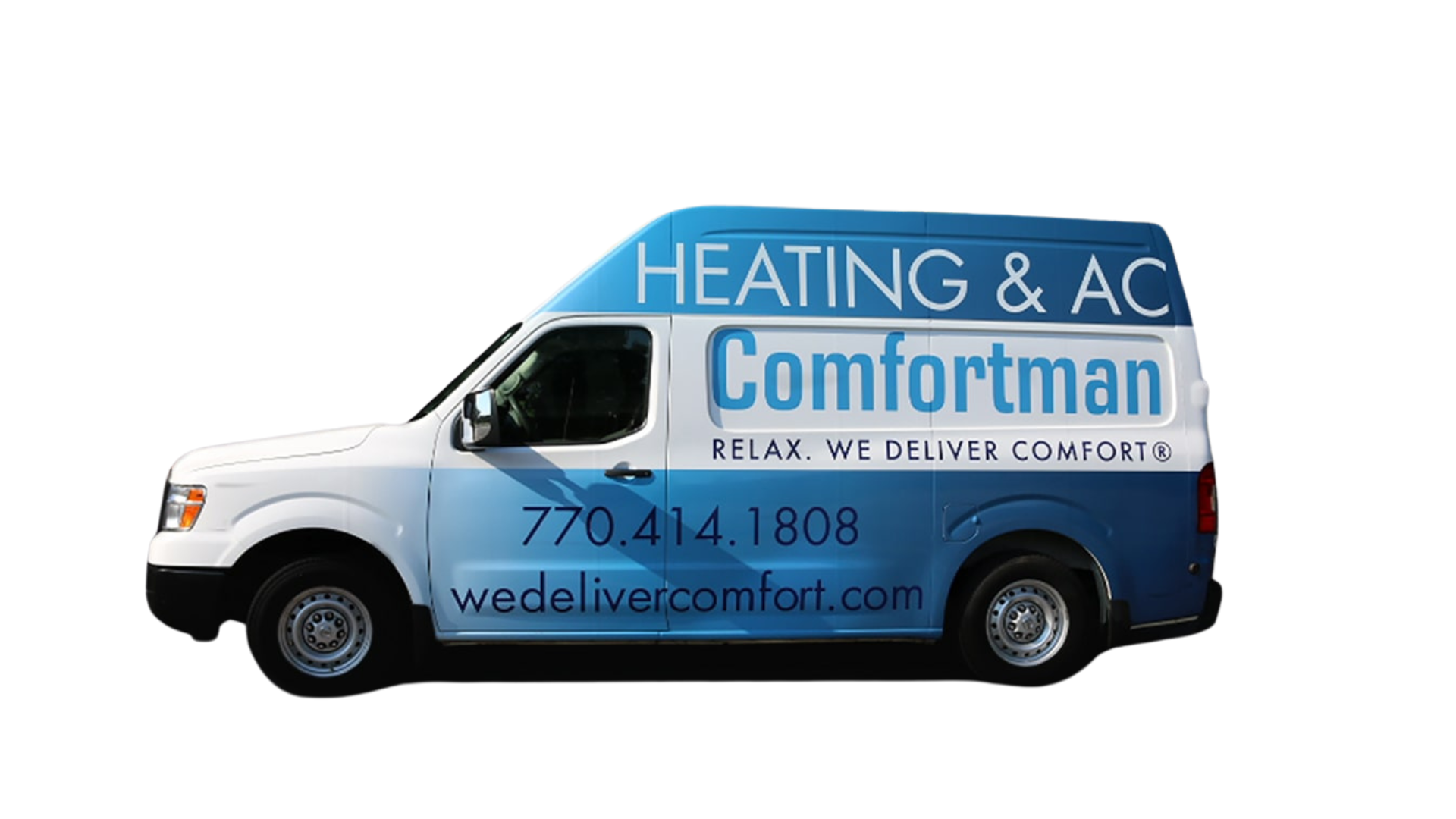 Comfortman Service Van With Slogan