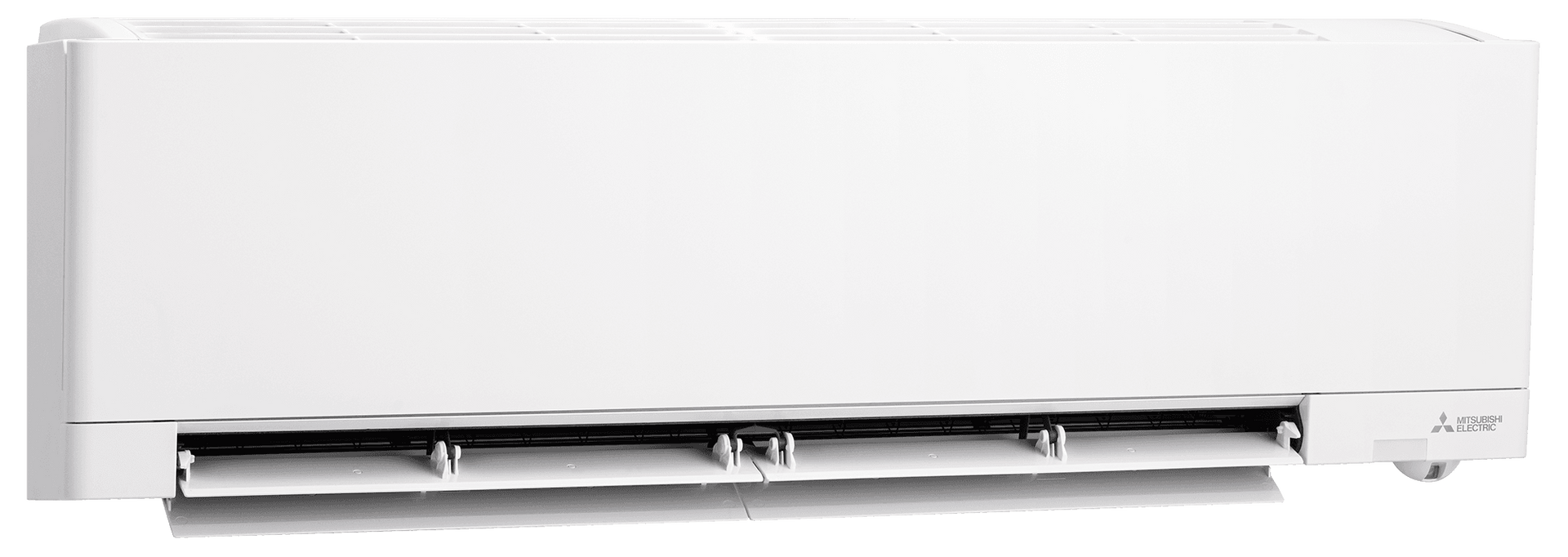 White Mitsubishi ductless air conditioner.