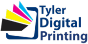 Logo for Tyler Digital Printing; blue, cyan, magenta, yellow, and black ink colors.