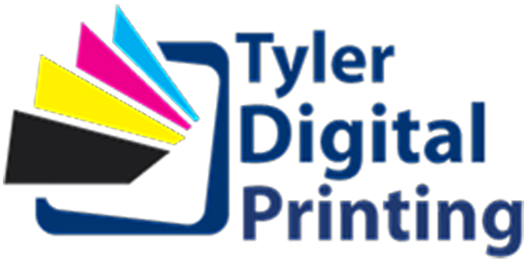 Logo for Tyler Digital Printing; blue, cyan, magenta, yellow, and black ink colors.