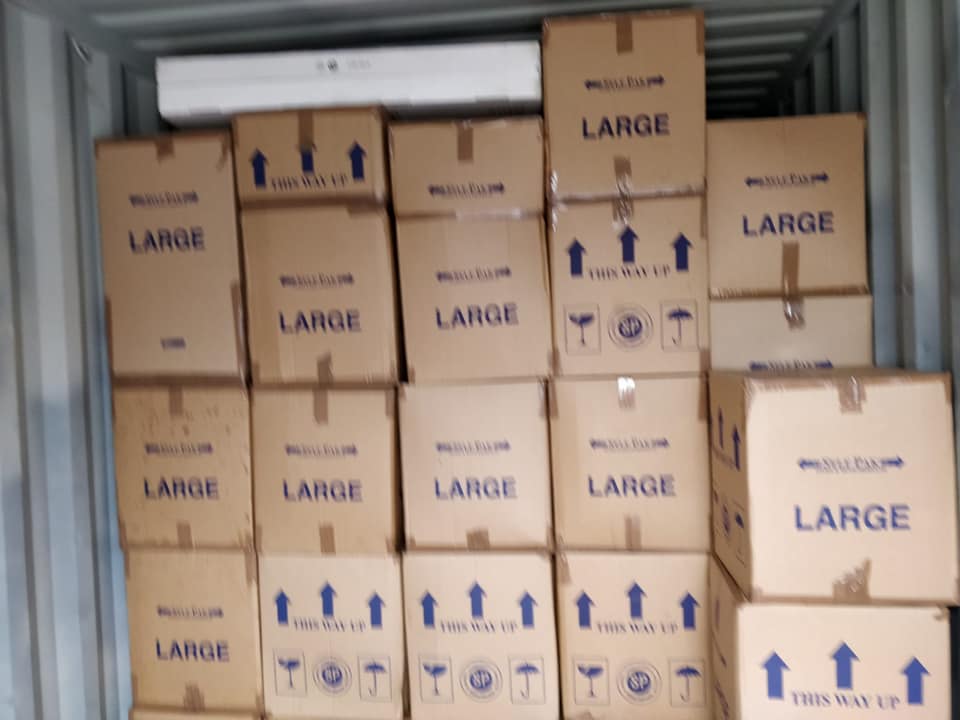 Moving boxes packed ready for a house move