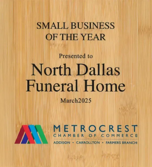Metrocrest Small Business of the Year award for funeral home