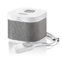 It looks like a speaker with a remote control attached to it.