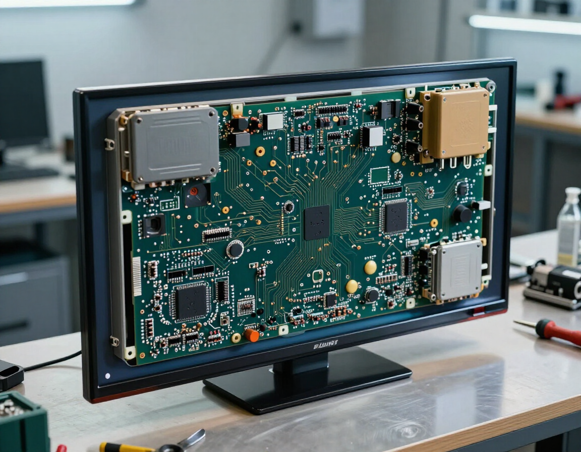 Televisor en reparación en taller técnico