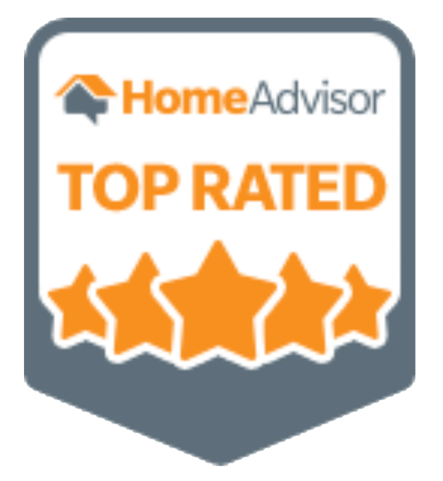 A badge that says home advisor top rated