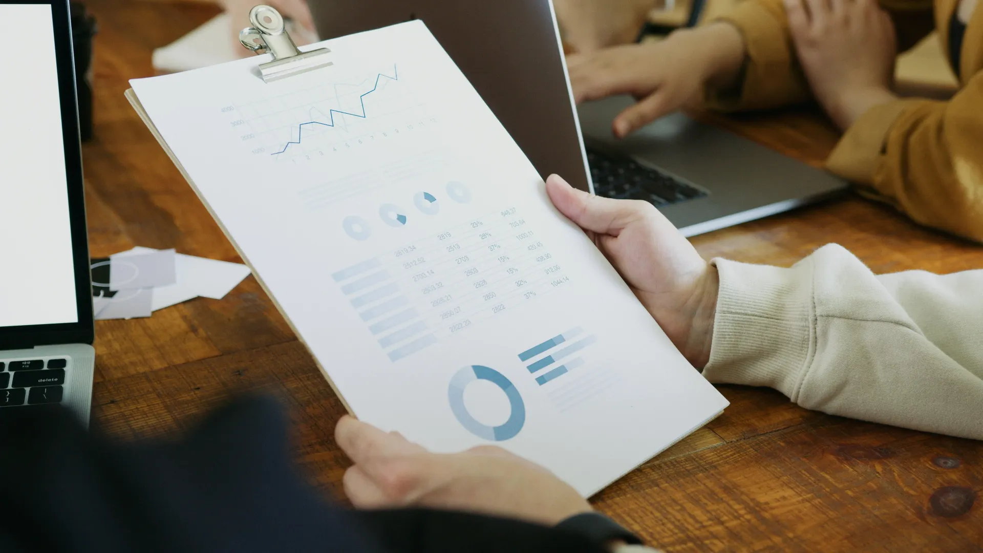 Happy Las Vegas business owner reviewing pay-per-click results 