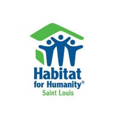 Habitat for Humanity Saint Louis logo: blue figures under a green roof, blue text on white.