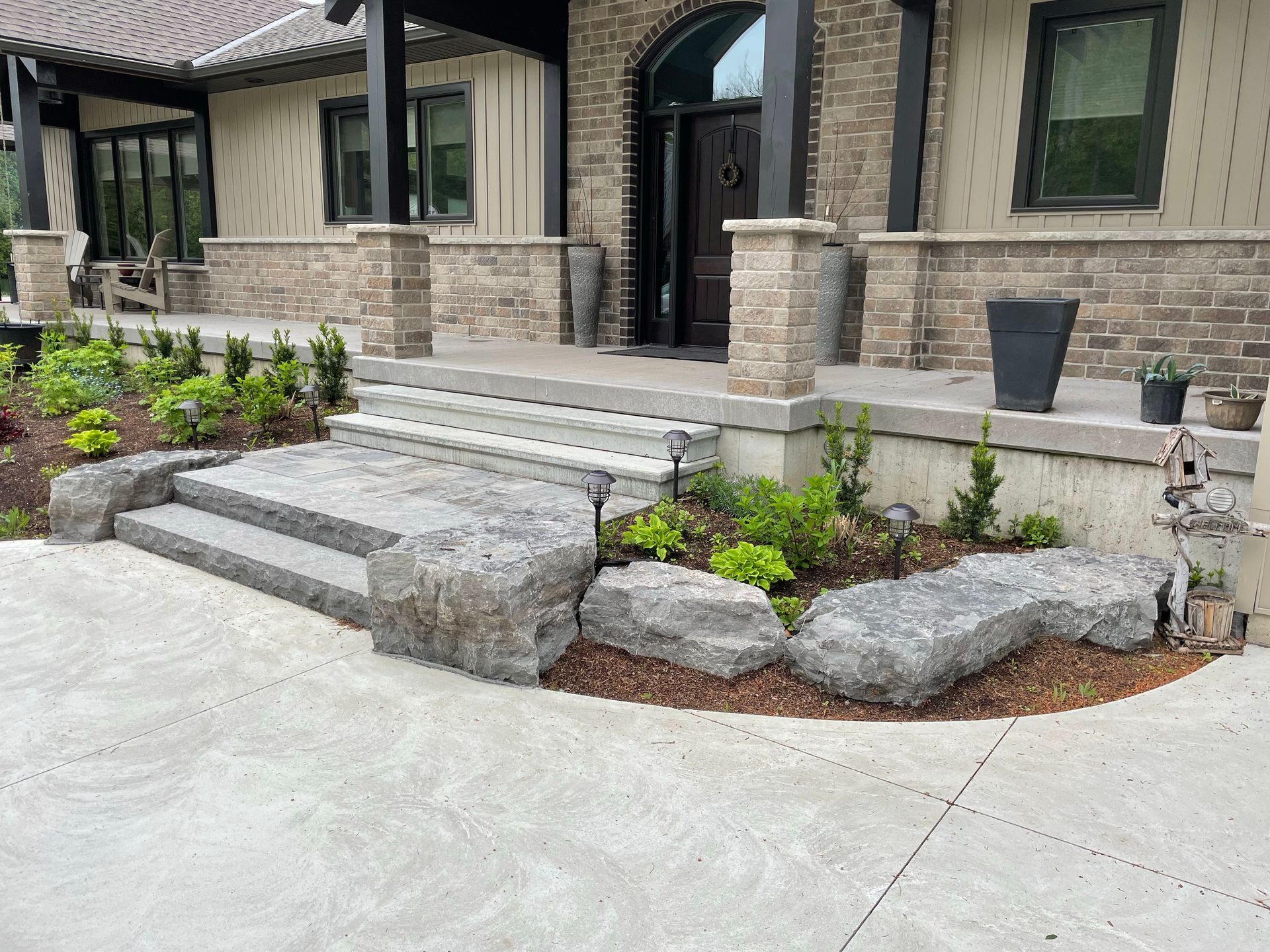 decorative porch surface by concrete porch builders Hamilton
