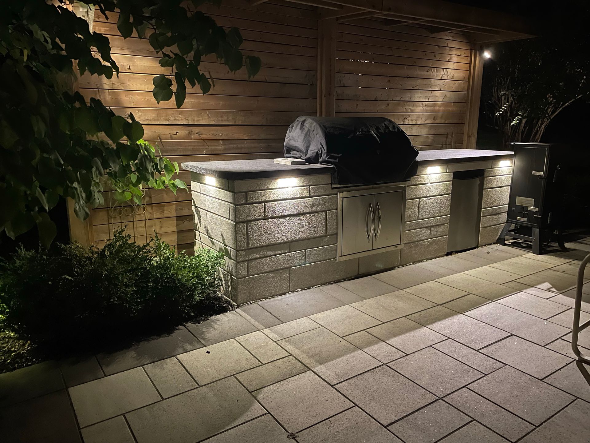 custom concrete patio Hamilton with outdoor seating