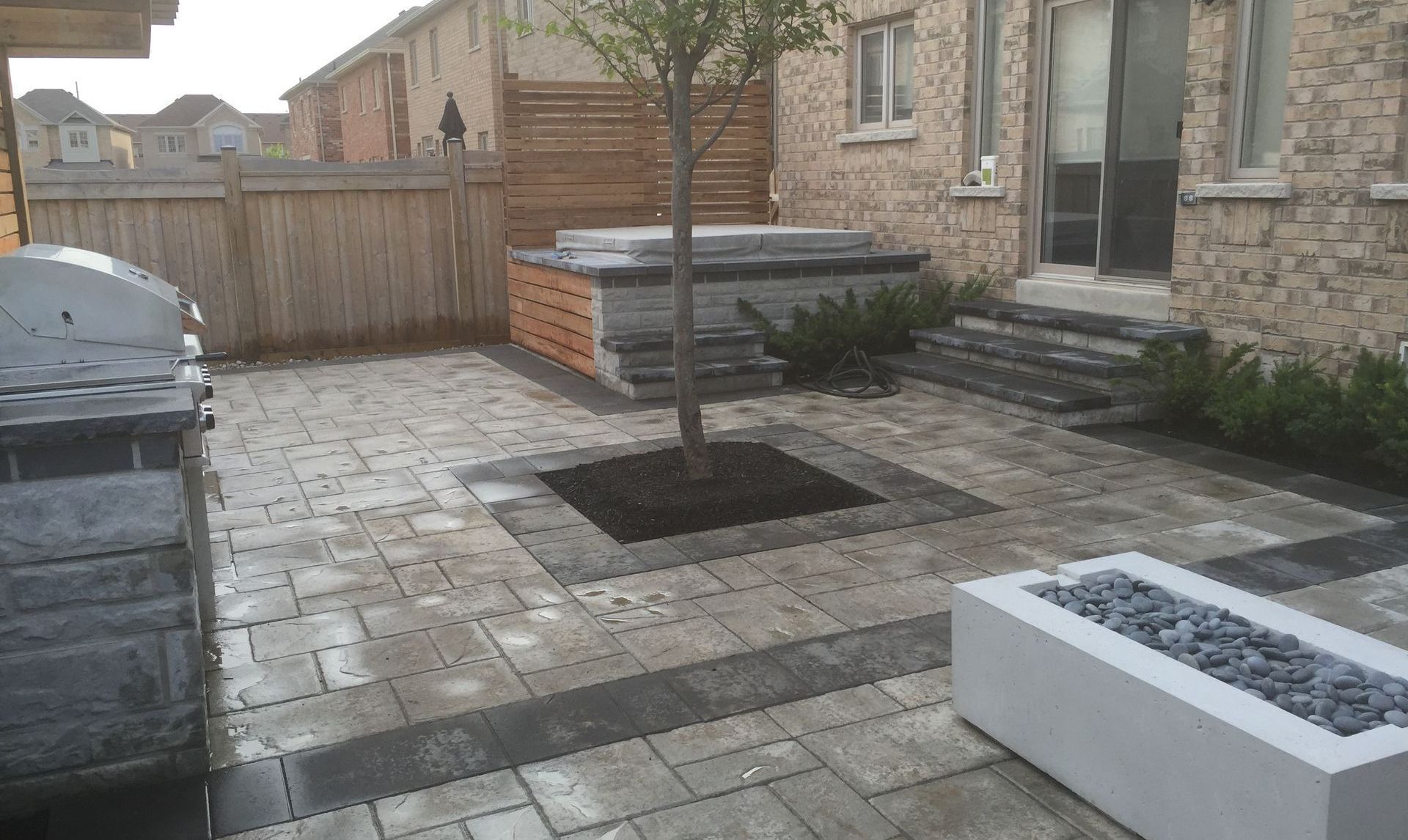 stamped sidewalk by concrete walkway installers Hamilton
