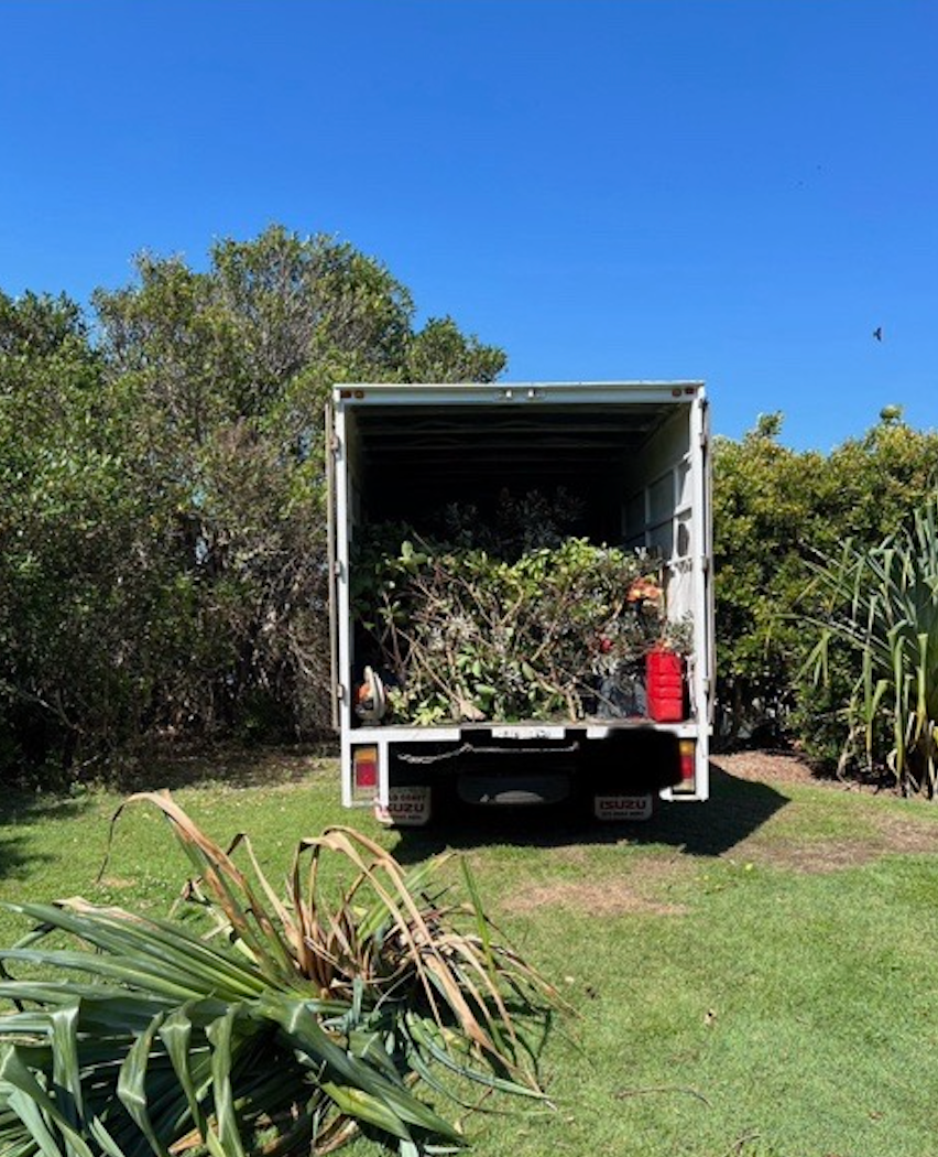 The Inside of a Moving Truck Filled With landscape rubbish — Rob's Rubbish Removal in Tweed Heads West, NSW