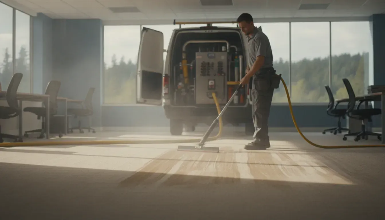 Commercial carpet cleaning cost per square foot in a Pacific Northwest office