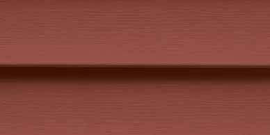 Close-up of reddish-brown siding with a horizontal shadow line.