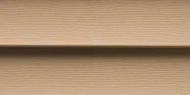 Beige wood-grain siding with a dark horizontal shadow line.