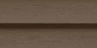 Brown siding with a horizontal line.
