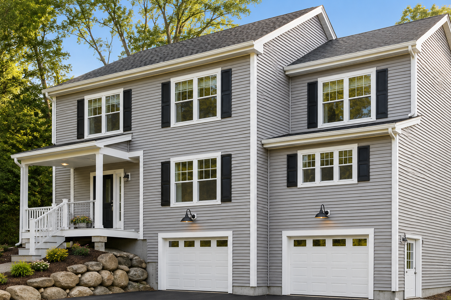 Historic home windows on an older property in Lawrence Township, New Jersey.