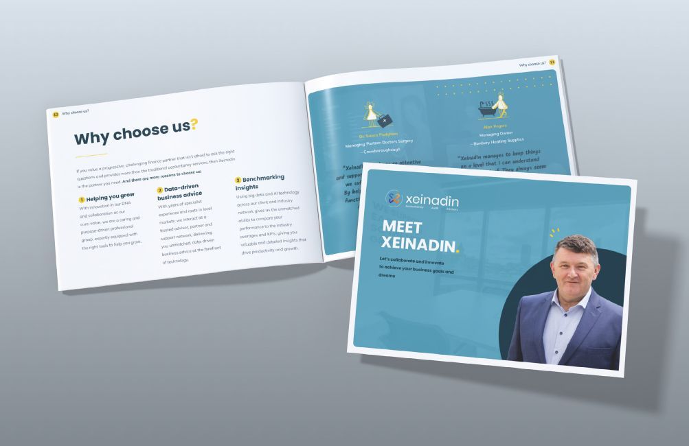 Overview Brochure Design, Xeinadin, Southampton