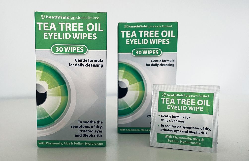 Tea Tree Oil Eyelid Wipes, Packaging Design, Whiteley, Hampshire