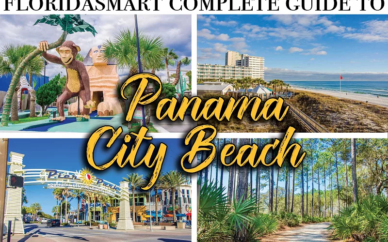 A collage of photos of panama city beach in florida
