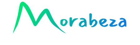 The word morabeza is written in green and blue on a white background. LOGO