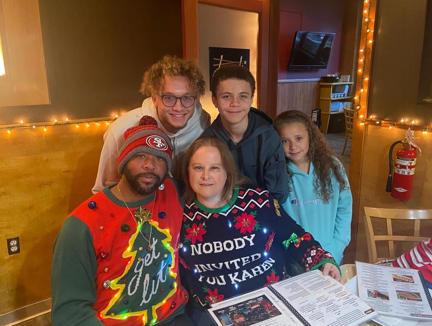 A family at a holiday event at desaki