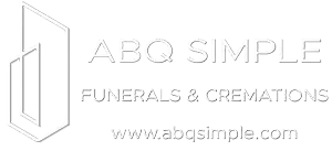 ABQ Simple Funerals & Cremations logo with website URL on a white background