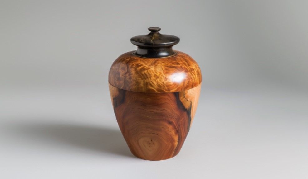Wooden memorial urn for direct cremation Albuquerque, NM services