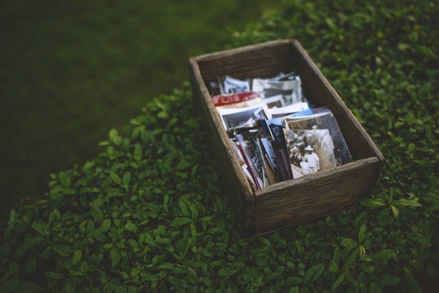 Memory box with photographs for direct cremation Albuquerque, NM remembrance